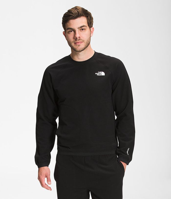 The North Face Sweatshirt Tekware® Fleece Crewneck Black - Mens - Thailand VKWSP-0869